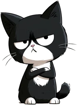 Neko, a tuxedo cat, with his paws crossed